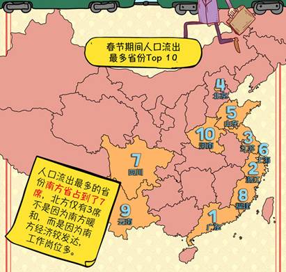 陌陌春运地图显示:南方人春节回家更猴急