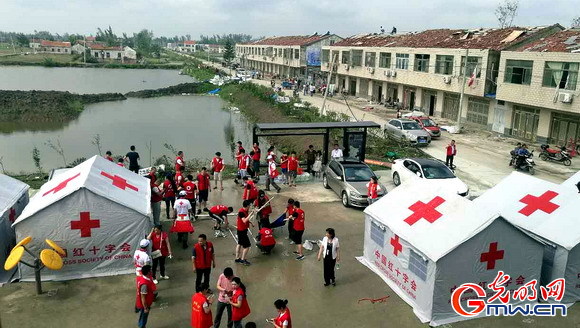 江苏盐城龙卷风冰雹灾害 红十字会人道救援在
