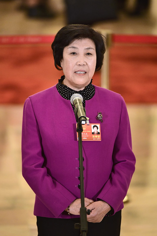 全国人大代表接受采访