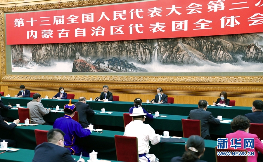 习近平参加内蒙古代表团审议