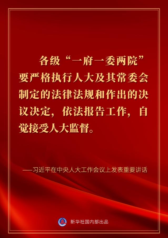 习近平在中央人大工作会议上的讲话金句