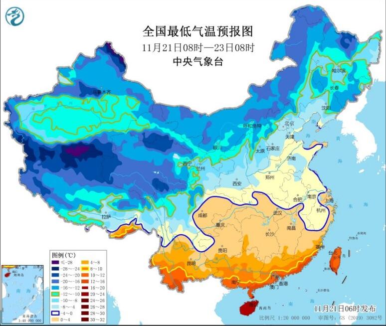 寒潮继续影响我国中东部 东北地区有较强降雪