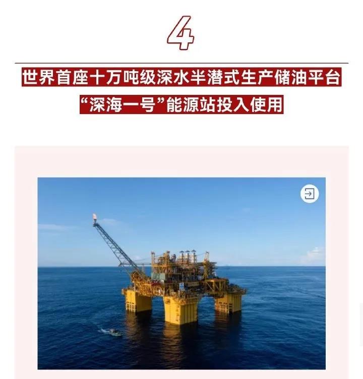 “深海一号”能源站投产消息多次入选“十大新闻” 大国重器创多项纪录