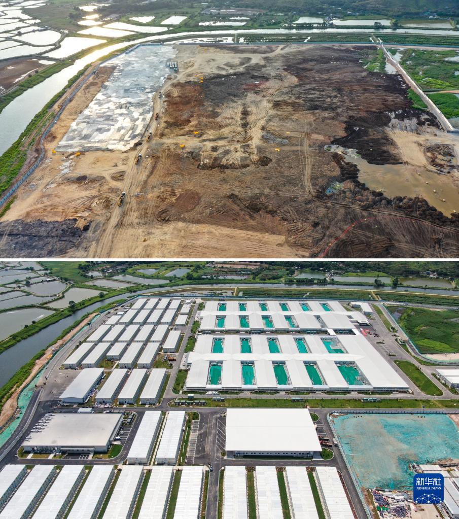 中央援港应急医院和落马洲方舱设施全面竣工交付
