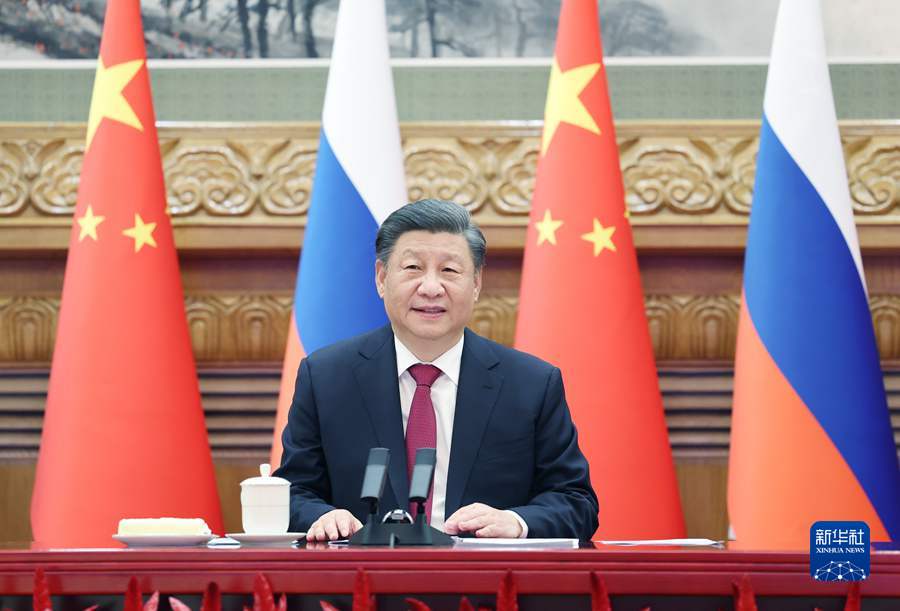 习近平同俄罗斯总统普京举行视频会晤