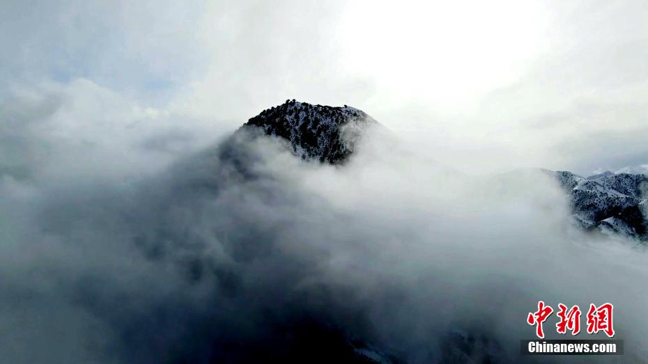 柴达木盆地柏树山云海翻腾宛若仙境