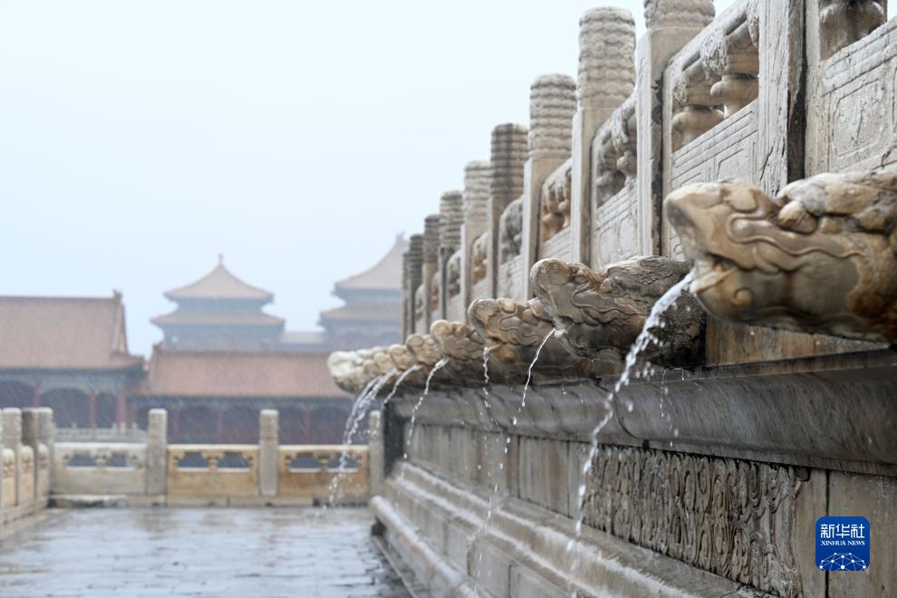 故宫600年排水系统抵御暴雨袭击