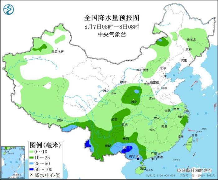 广西云南等地有强降雨 台风“卡努”继续影响东海等海域