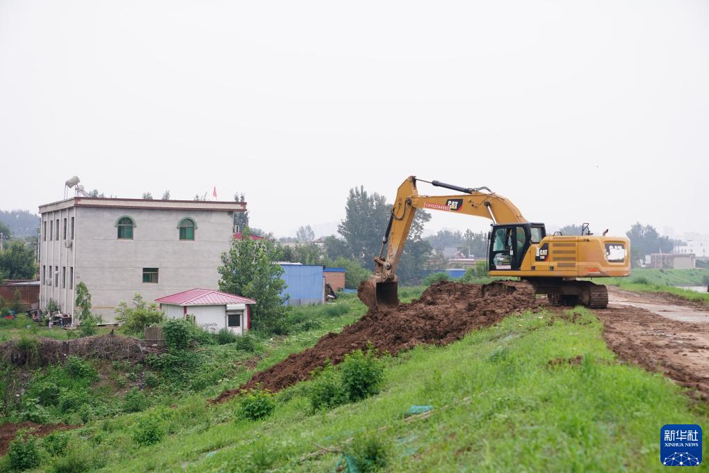 河北白沟：加固岸堤排险情