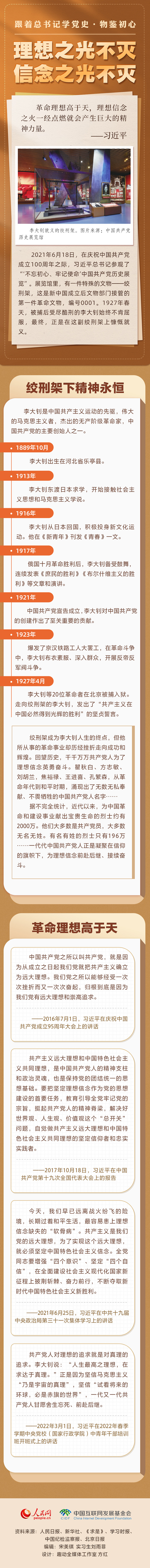 跟着总书记学党史·物鉴初心丨理想之光不灭 信念之光不灭