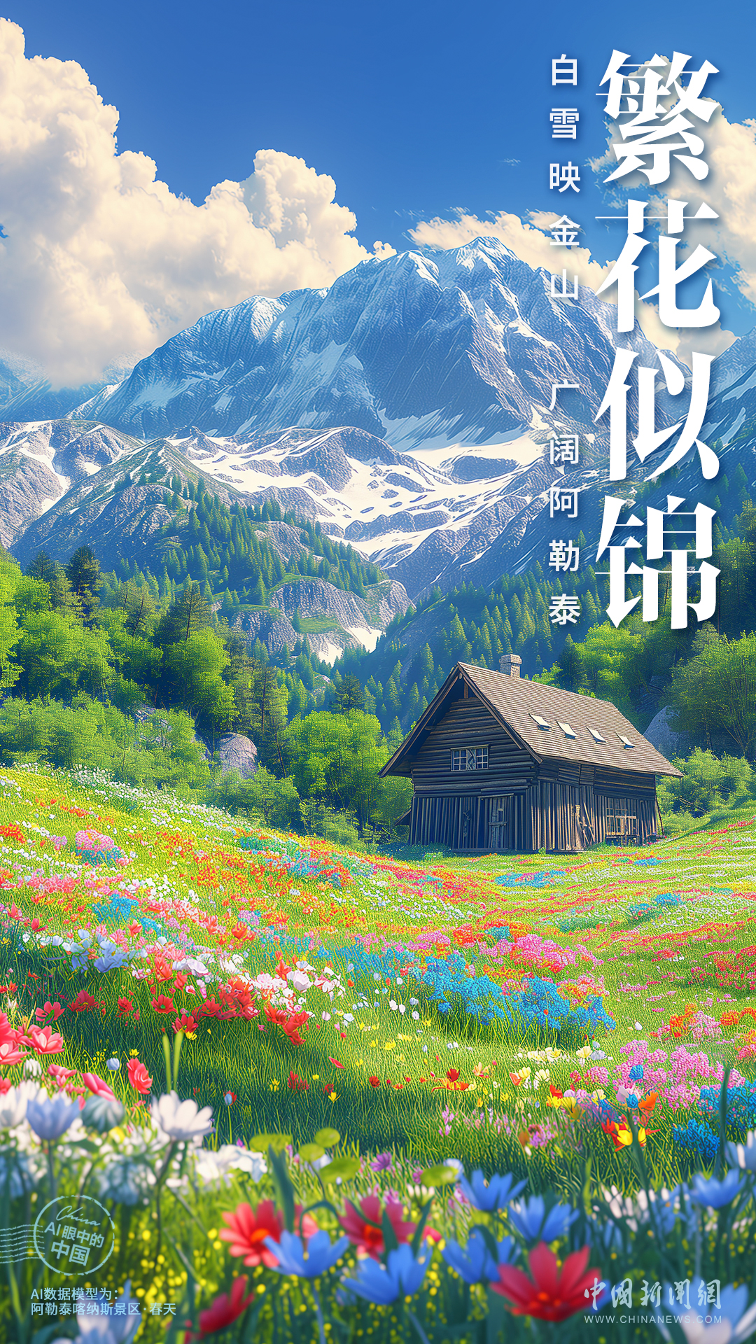 AI眼中的中国｜白雪映金山，广阔阿勒泰