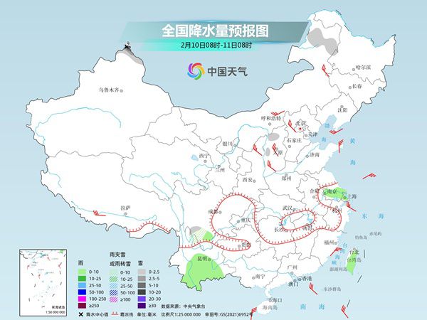 除夕日全国大部雨雪稀少 各地气温陆续进入回升通道