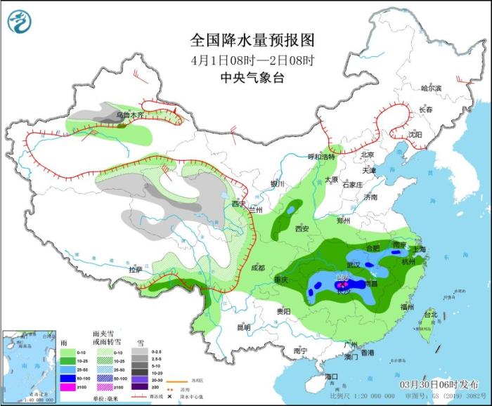 江南华南等地多强对流强降水 新疆北部有明显雨雪天气