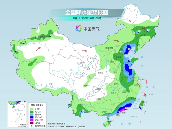 我国中东部大部雨水在线 长江沿线高温连连