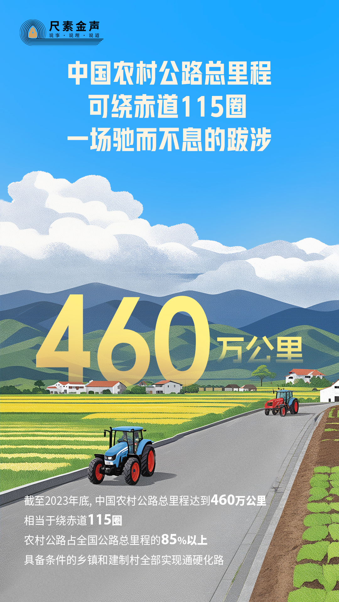 尺素金声 | 中国农村公路总里程可绕赤道115圈，一场驰而不息的跋涉——从十个新数据看中国经济高质量发展底座⑧