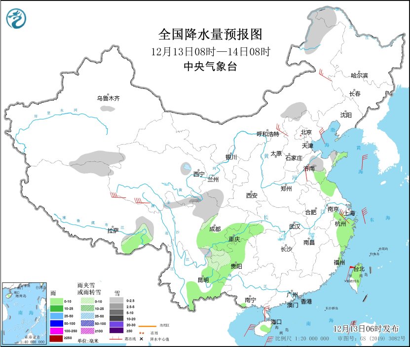 较强冷空气继续影响我国 华东西南部分地区弱降水