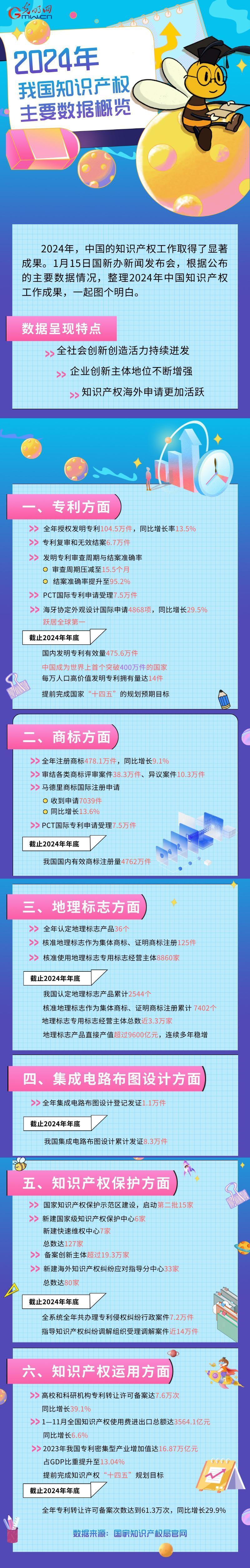 2024年我国知识产权主要数据概览，图个明白！