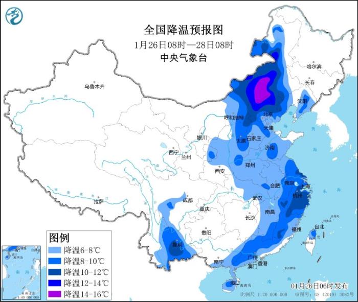 寒潮继续影响中东部地区 辽宁吉林等地有强降雪