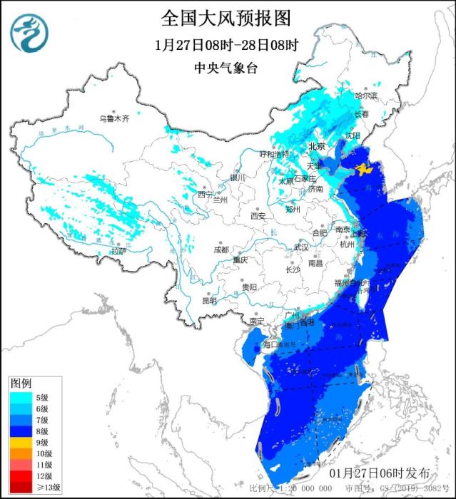 辽宁吉林等地有强降雪 我国近海将有7-9级大风