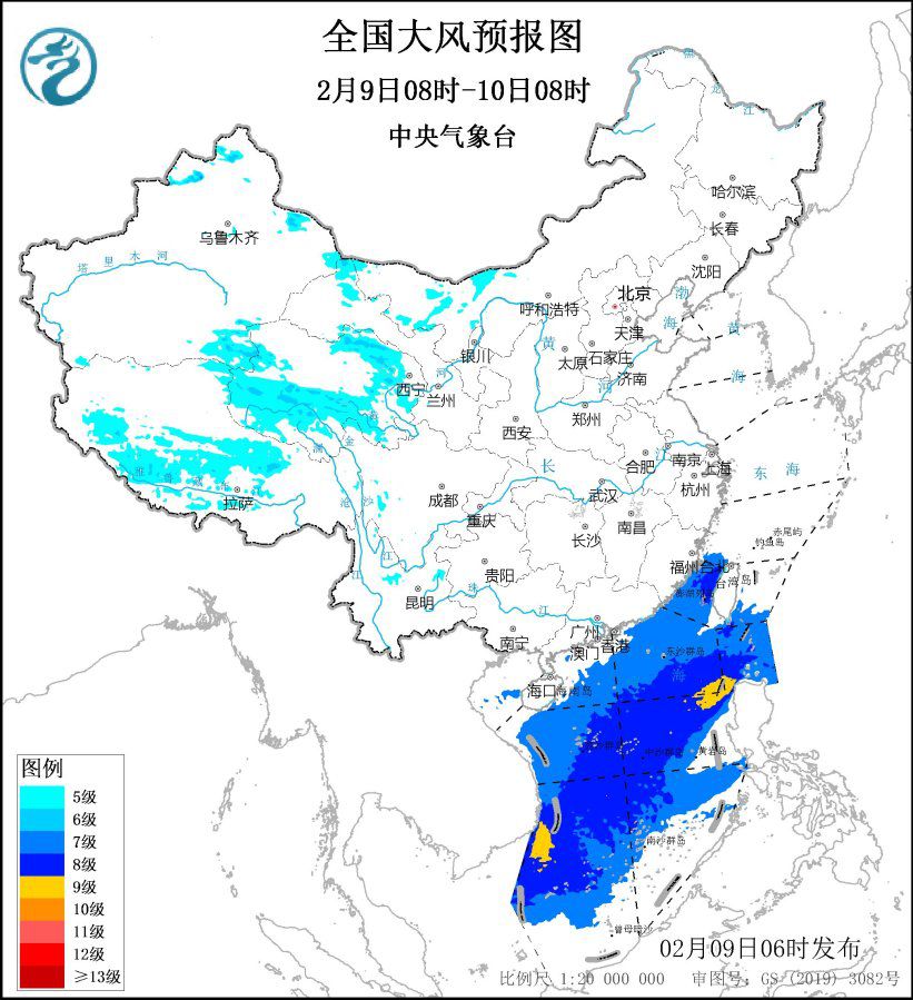 中央气象台：全国大部降水稀少 我国近海有大风