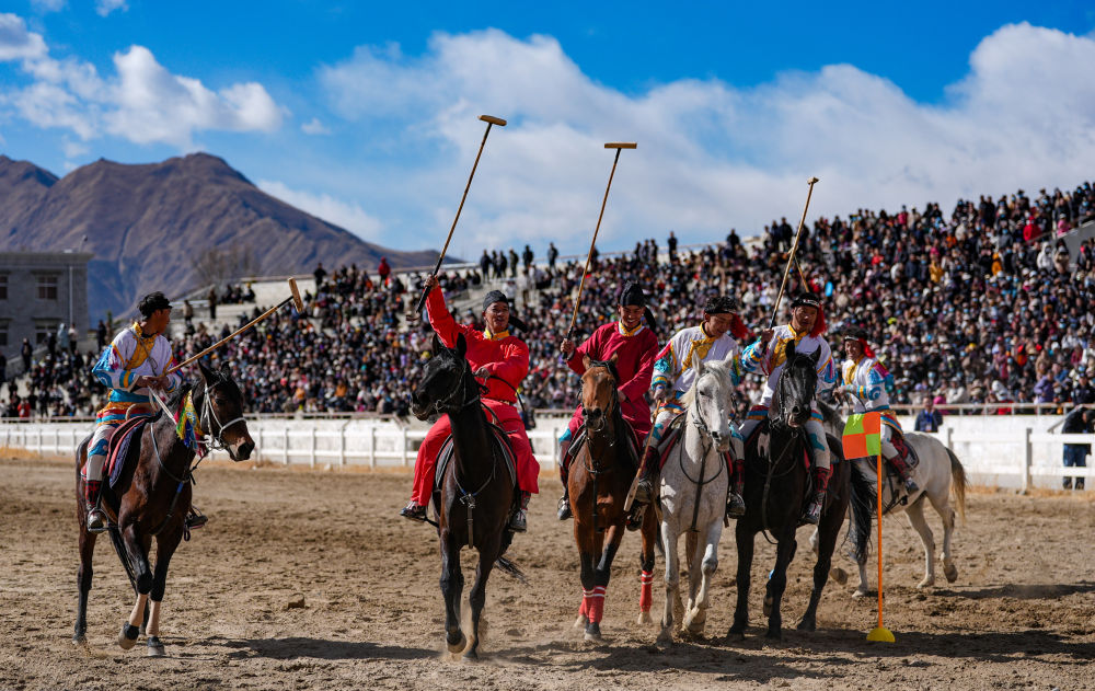 新华全媒+丨西藏:马背竞技迎新年 新华全媒+丨西藏:马背竞技迎新年