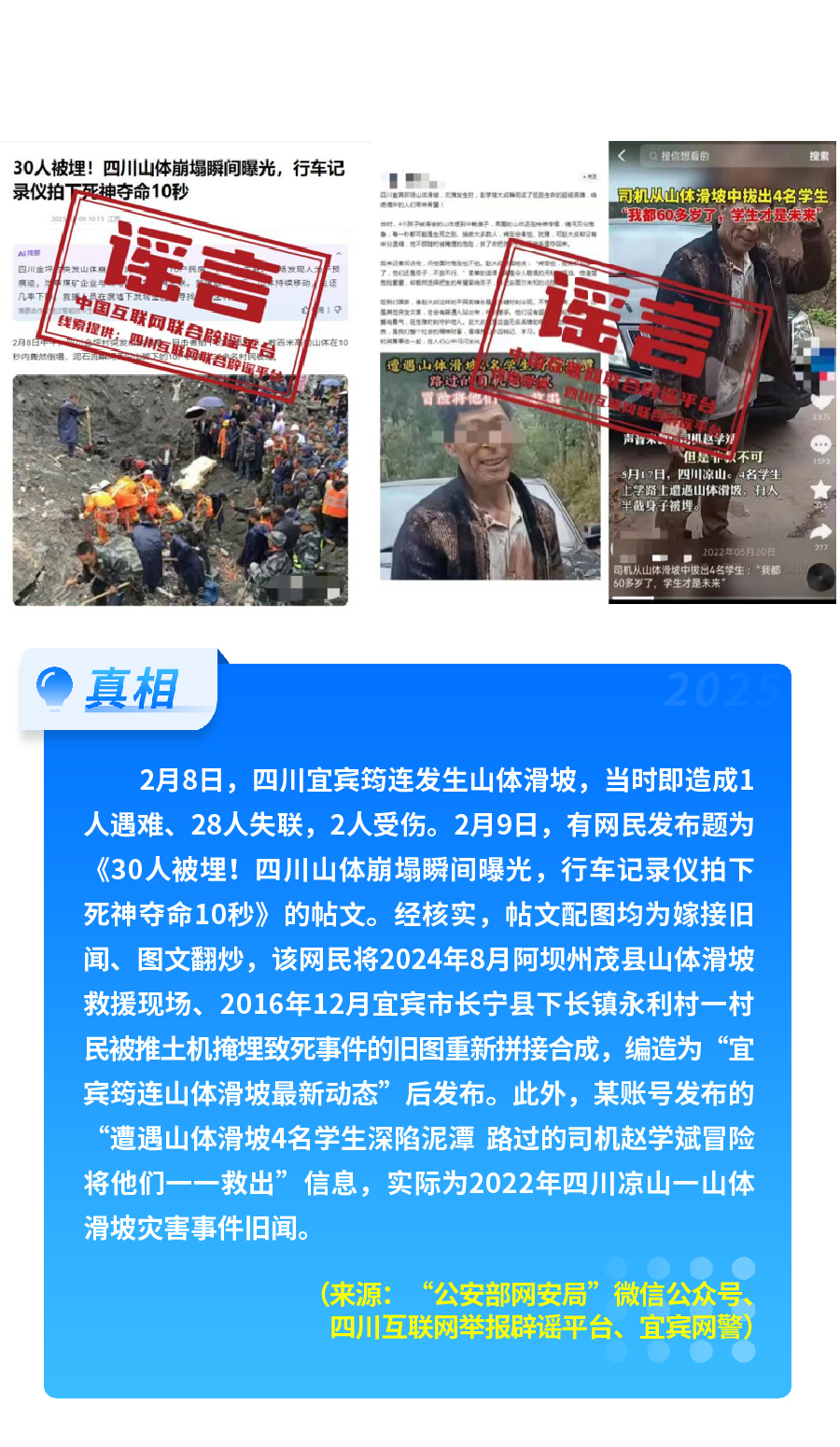 打击网络谣言 共建清朗家园 中国互联网联合辟谣平台2025年2月辟谣榜