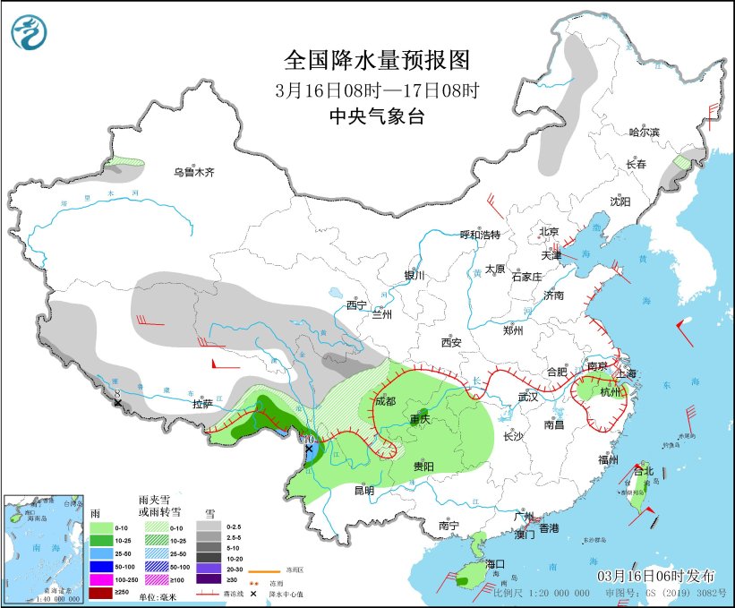 我国中东部迎来大风降温天气 未来三天西南地区多雨雪