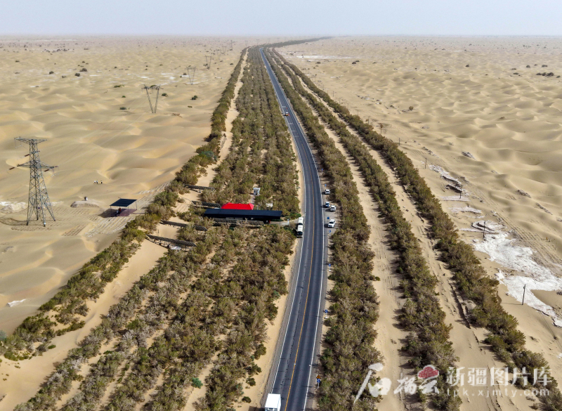 大国工程看新疆·天山观察丨阳光“养绿”首条零碳沙漠公路