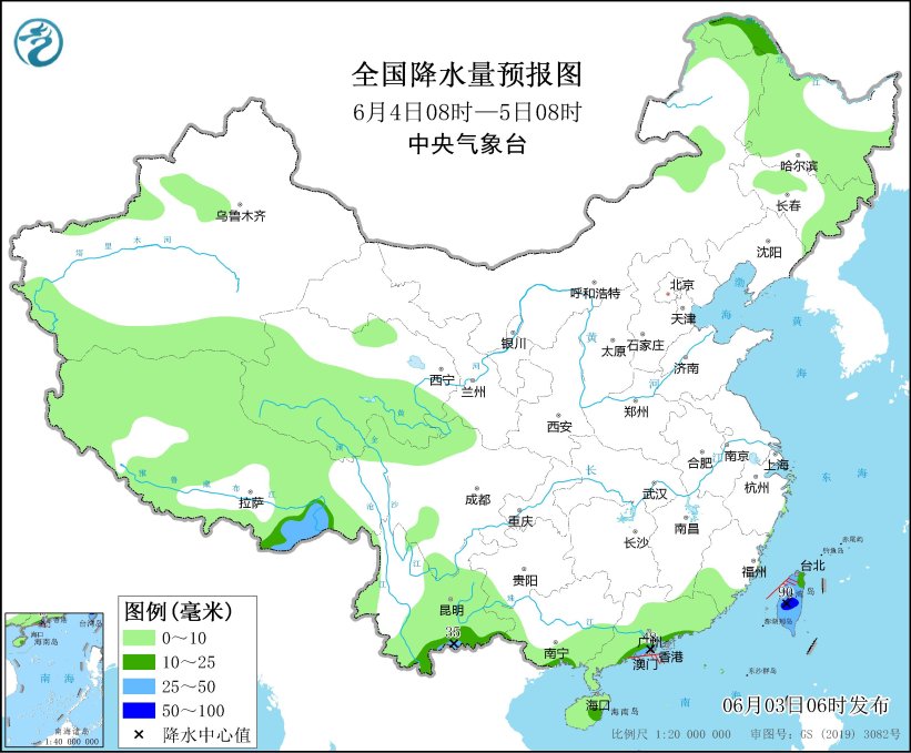 华南沿海台湾等地有较强降水 东北地区多阵性降雨
