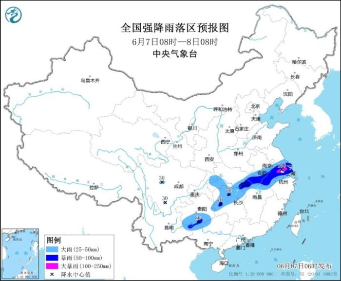 江南北部江淮等地有强降雨 华北南部黄淮等地仍有高温天气