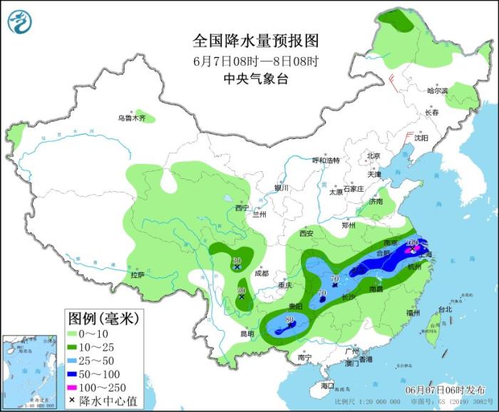 江南北部江淮等地有强降雨 华北南部黄淮等地仍有高温天气