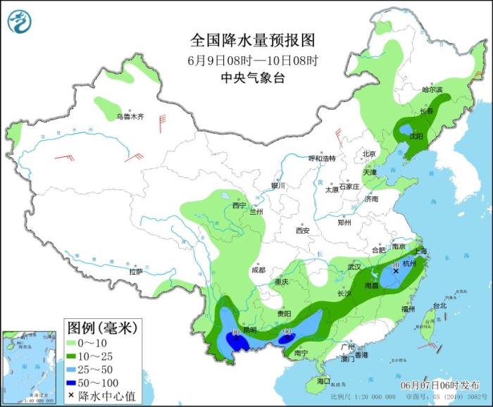 江南北部江淮等地有强降雨 华北南部黄淮等地仍有高温天气