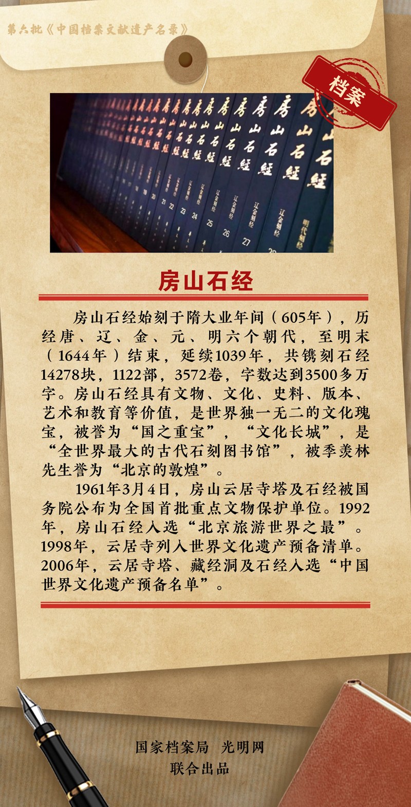 公布！第六批《中国档案文献遗产名录》正式揭晓