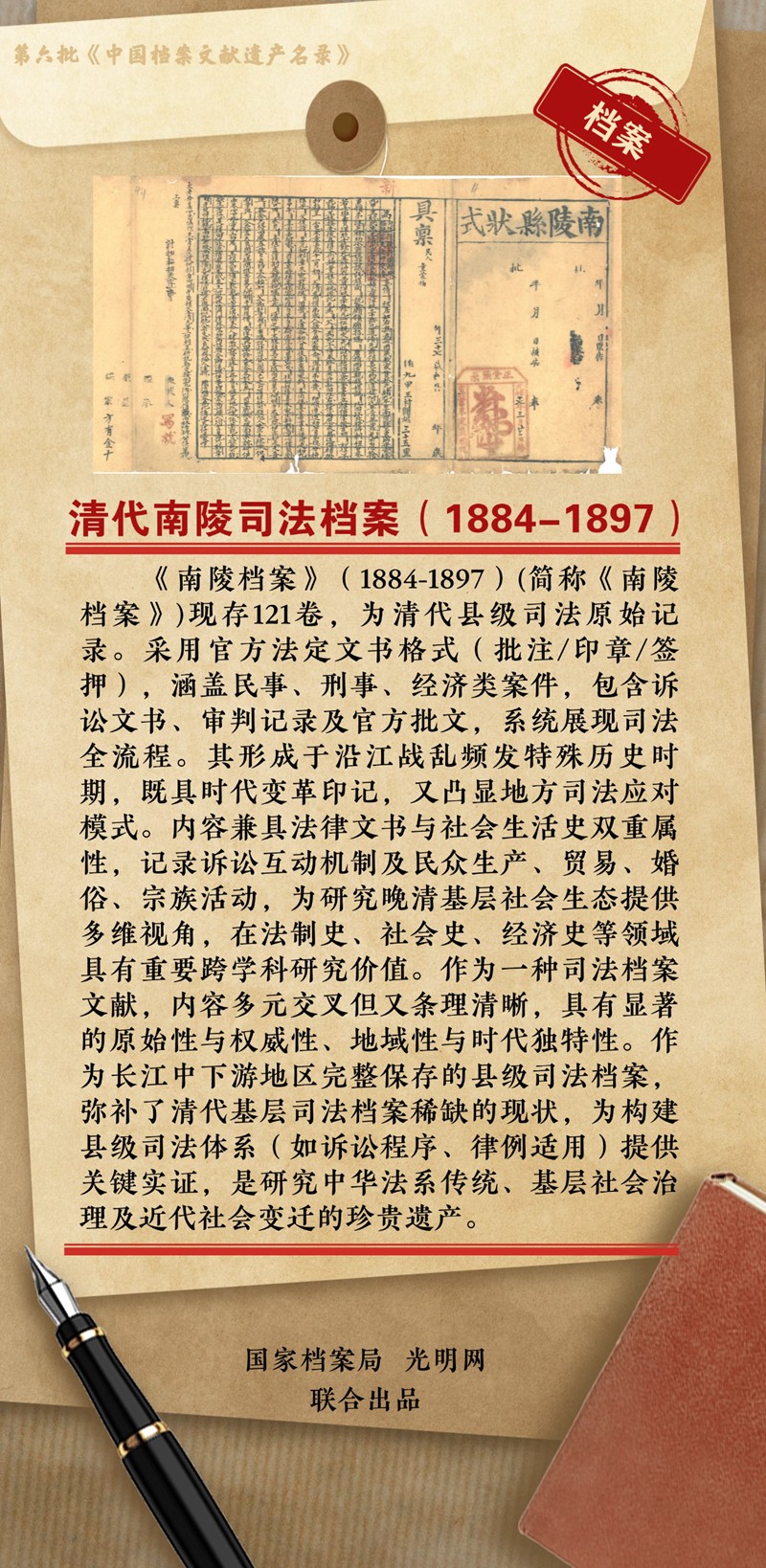 公布
！第六批《中国档案文献遗产名录》正式揭晓