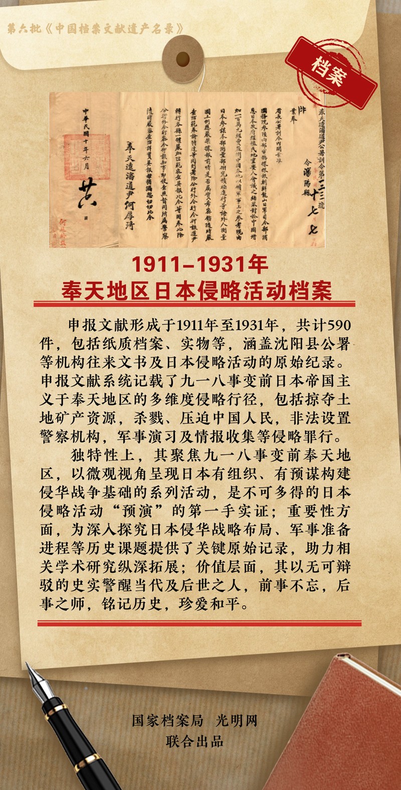 公布！第六批《中国档案文献遗产名录》正式揭晓