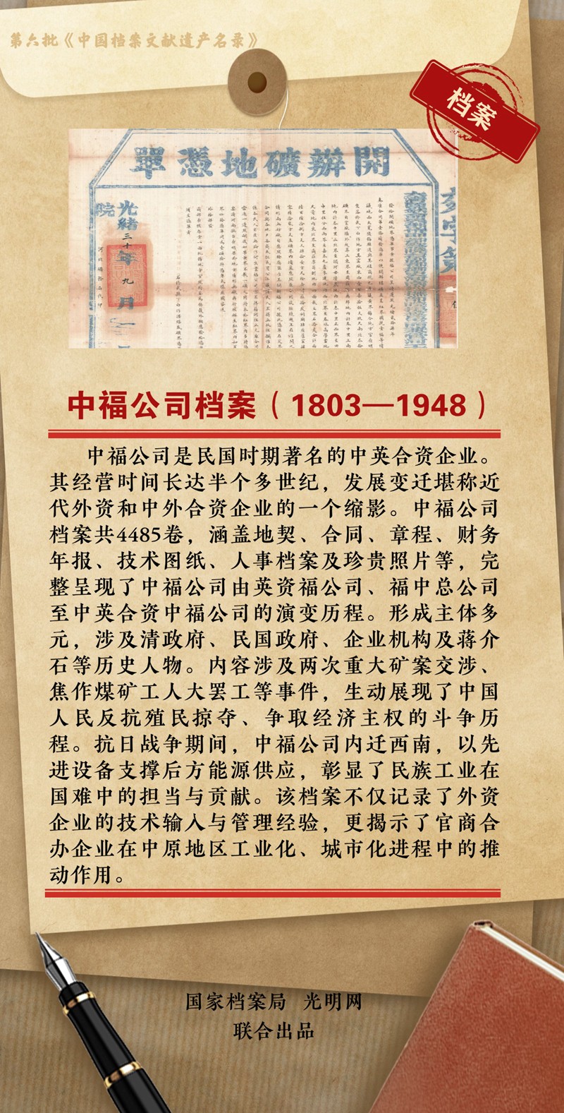 公布！第六批《中国档案文献遗产名录》正式揭晓