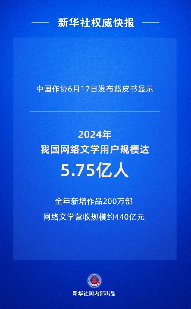 中国网络文学用户规模达5.75亿人