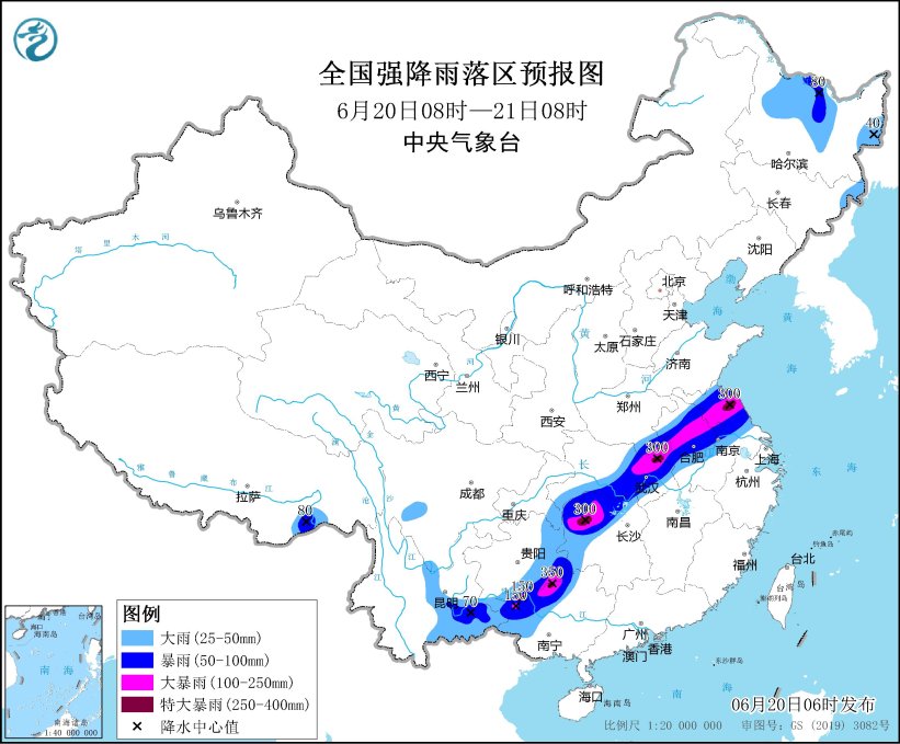 暴雨橙色预警：江苏安徽等7省区部分地区有大暴雨