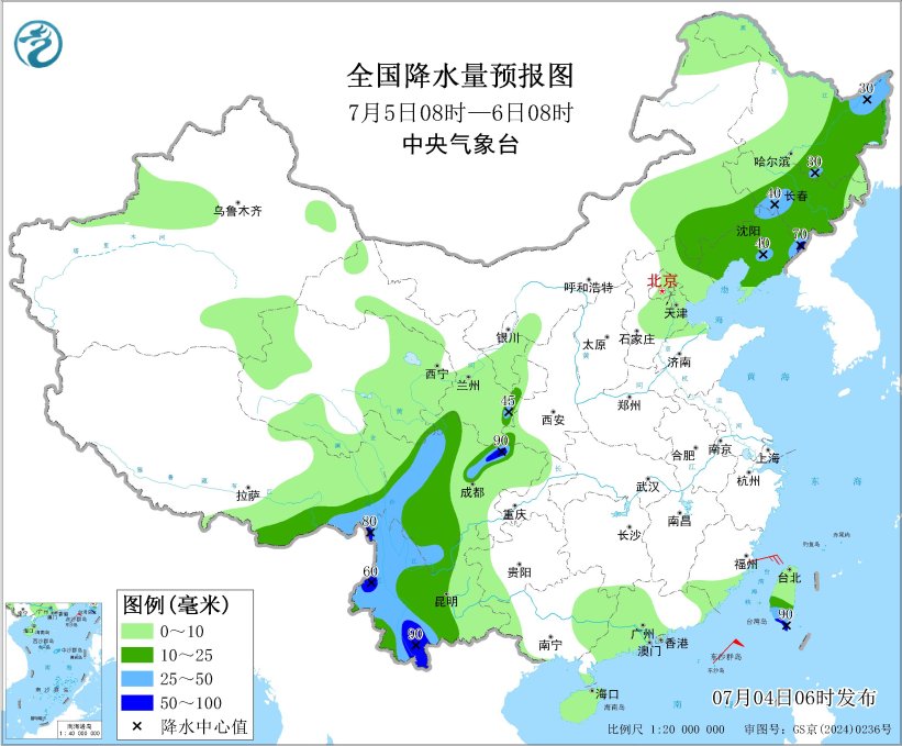 西北地区东部华北四川盆地等地多降雨 江淮江南等地将有持续性高温