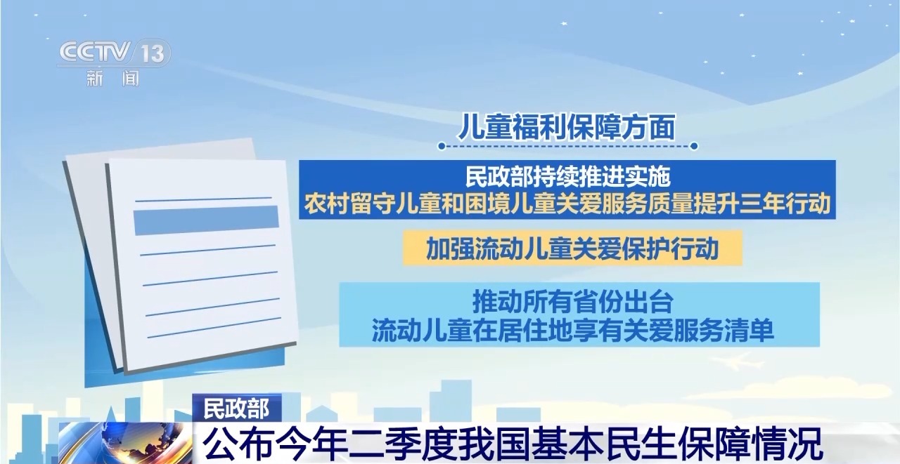 民政部：二季度加大民生保障力度 各困难群体服务持续提升