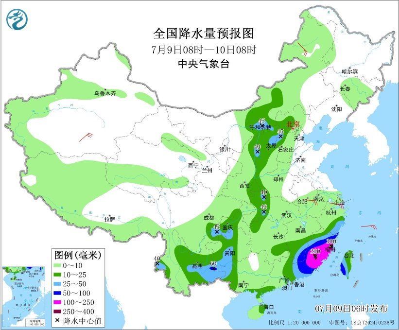 台风“丹娜丝”登陆并继续影响闽赣粤 华北等地多降雨