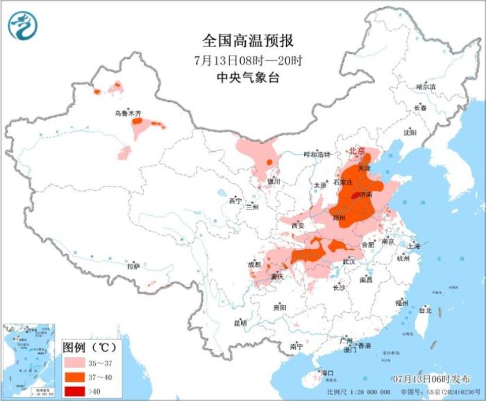 华北北部东北地区多雷阵雨 黄淮江淮江汉等地有持续性高温天气