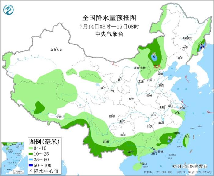 华北北部东北地区多雷阵雨 黄淮江淮江汉等地有持续性高温天气