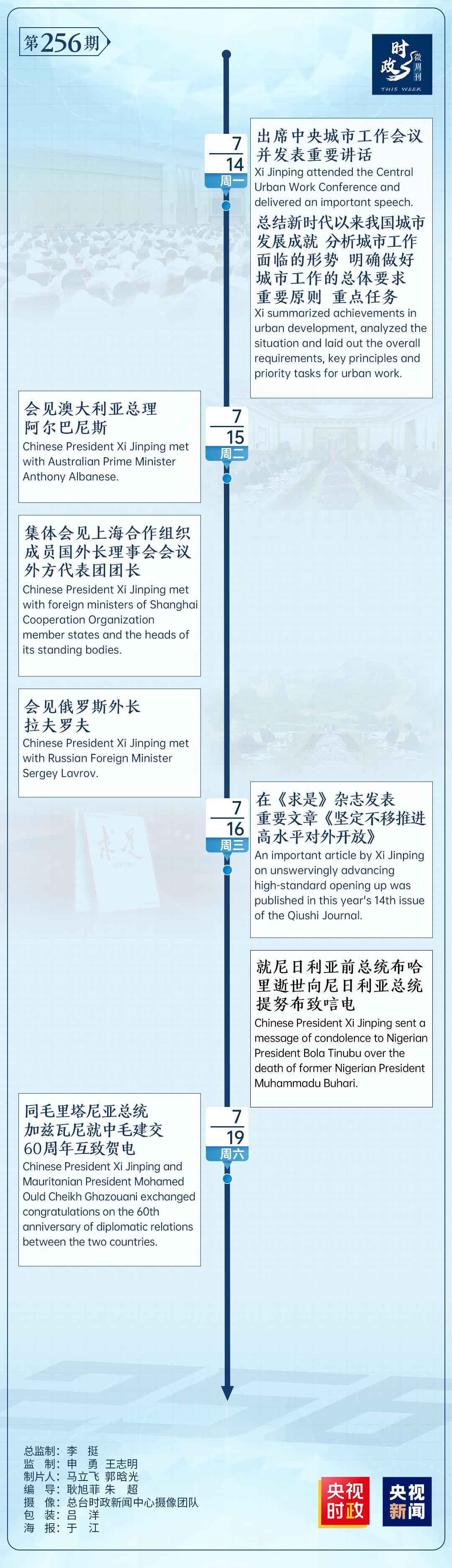 时政微周刊丨总书记的一周（7月14日—7月20日）