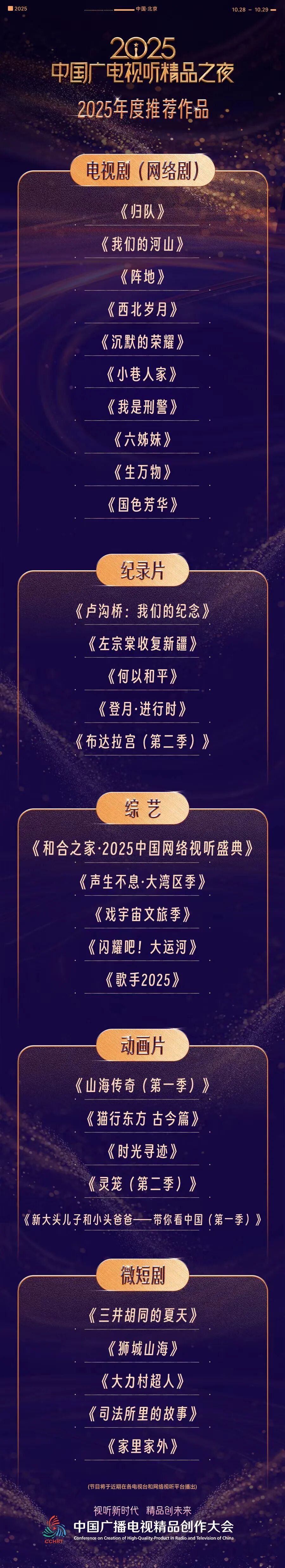 2025中国广电视听精品之夜发布年度片单,树立创作标杆引领行业风向