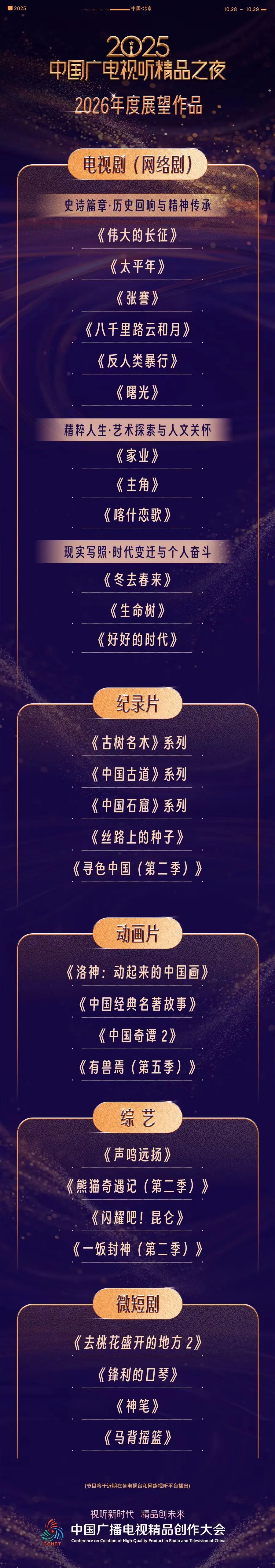 2025中国广电视听精品之夜发布年度片单,树立创作标杆引领行业风向