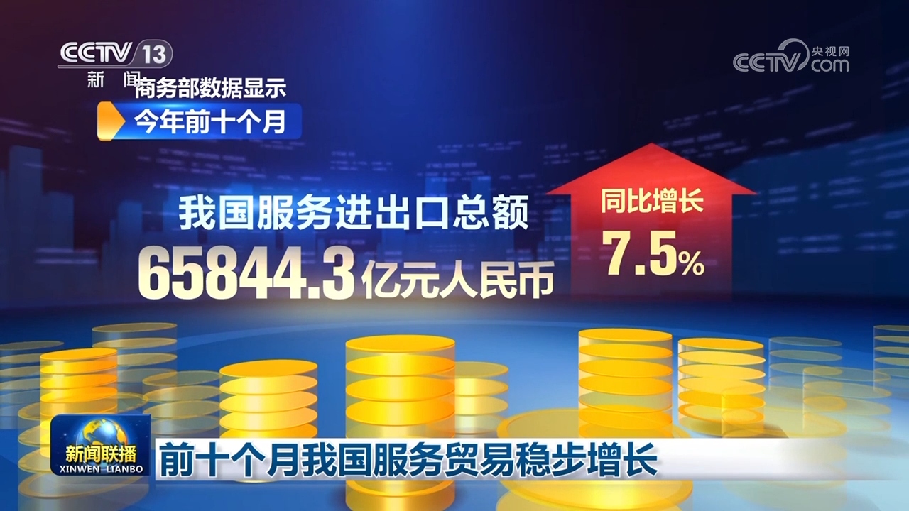 前十个月我国服务贸易稳步增长