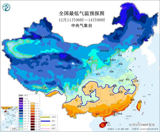 寒潮蓝色预警:华北东北江南等地部分地区降温将超10℃