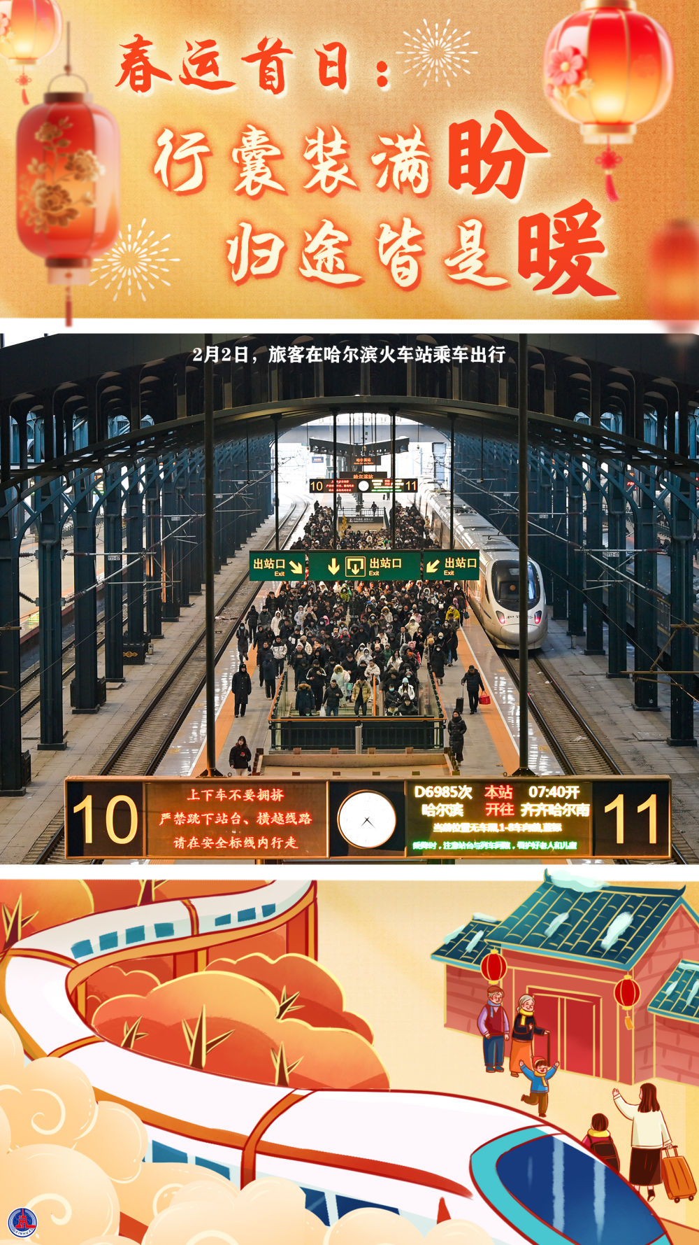 海报短视频｜春运首日：行囊装满盼，归途皆是暖