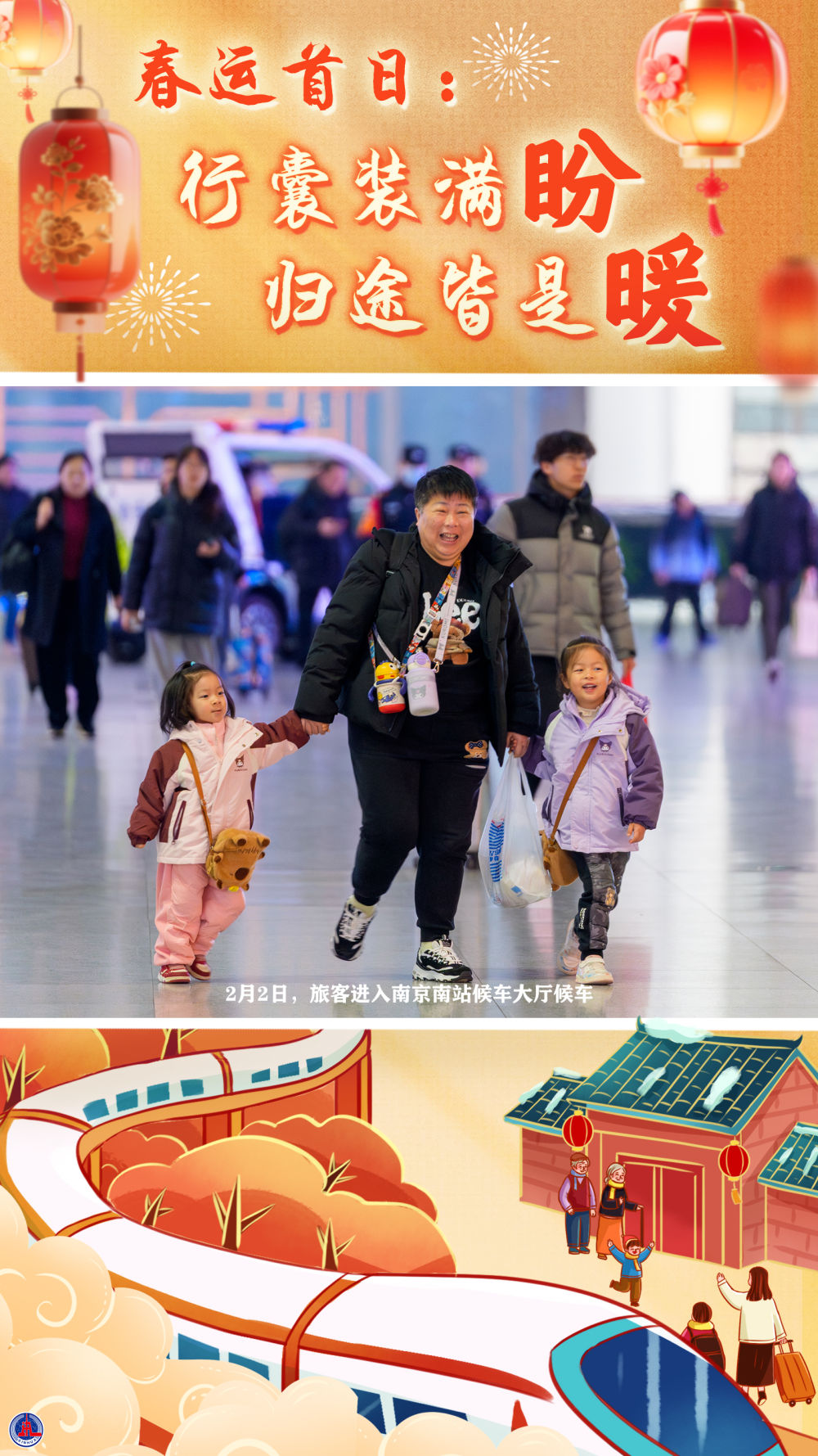 海报短视频｜春运首日：行囊装满盼，归途皆是暖